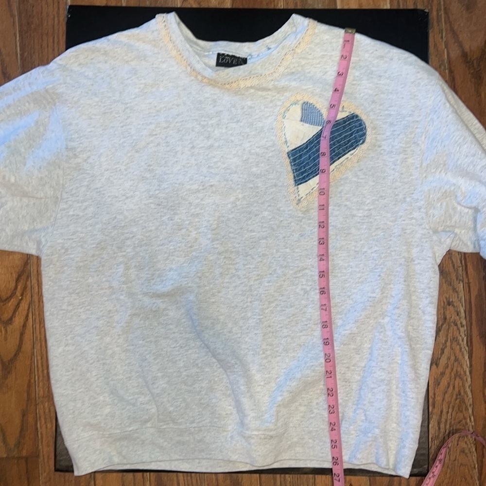 Vintage Patchwork Quilt Heart and Lace Crewneck Sweatshirt - Picture 8 of 8